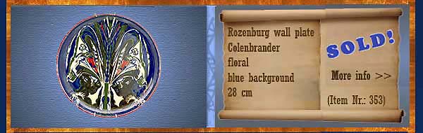 Nr.: 353, On offer decorative pottery of Rozenburg, Description: colenbrander Plateel Plate